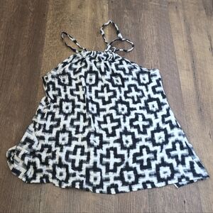 Black & White Geo Halter Tank Top